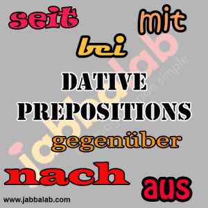 German Dative Prepositions